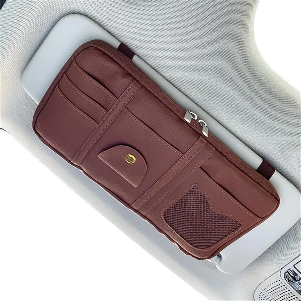 Linkstyle Organizer Parasole Auto: Porta Oggetti Multitasca In Pelle PU Con Porta Occhiali E Carte