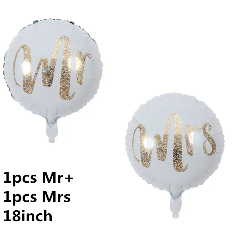 Большой размер 36 дюймов Mr Mrs белые латексные воздушные шары для свадебной вечеринки, свадебные вечерние воздушные шарики для свадьбы - Цвет: as the picture