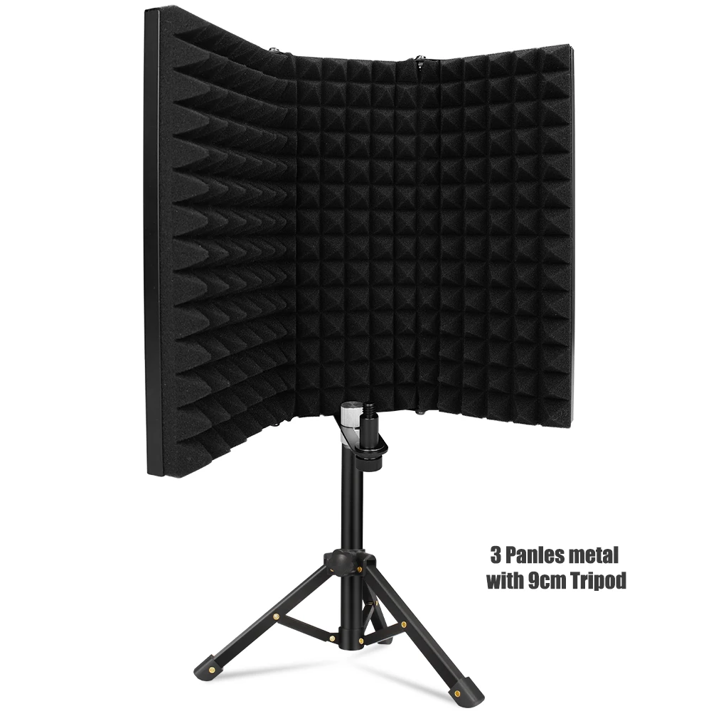 Microphone Isolation Shield 3 Panel with Stand Sound-proof Plate Acoustic Foams Panel Foam for Studio Recording Bm800 gaming headphones with mic Microphones