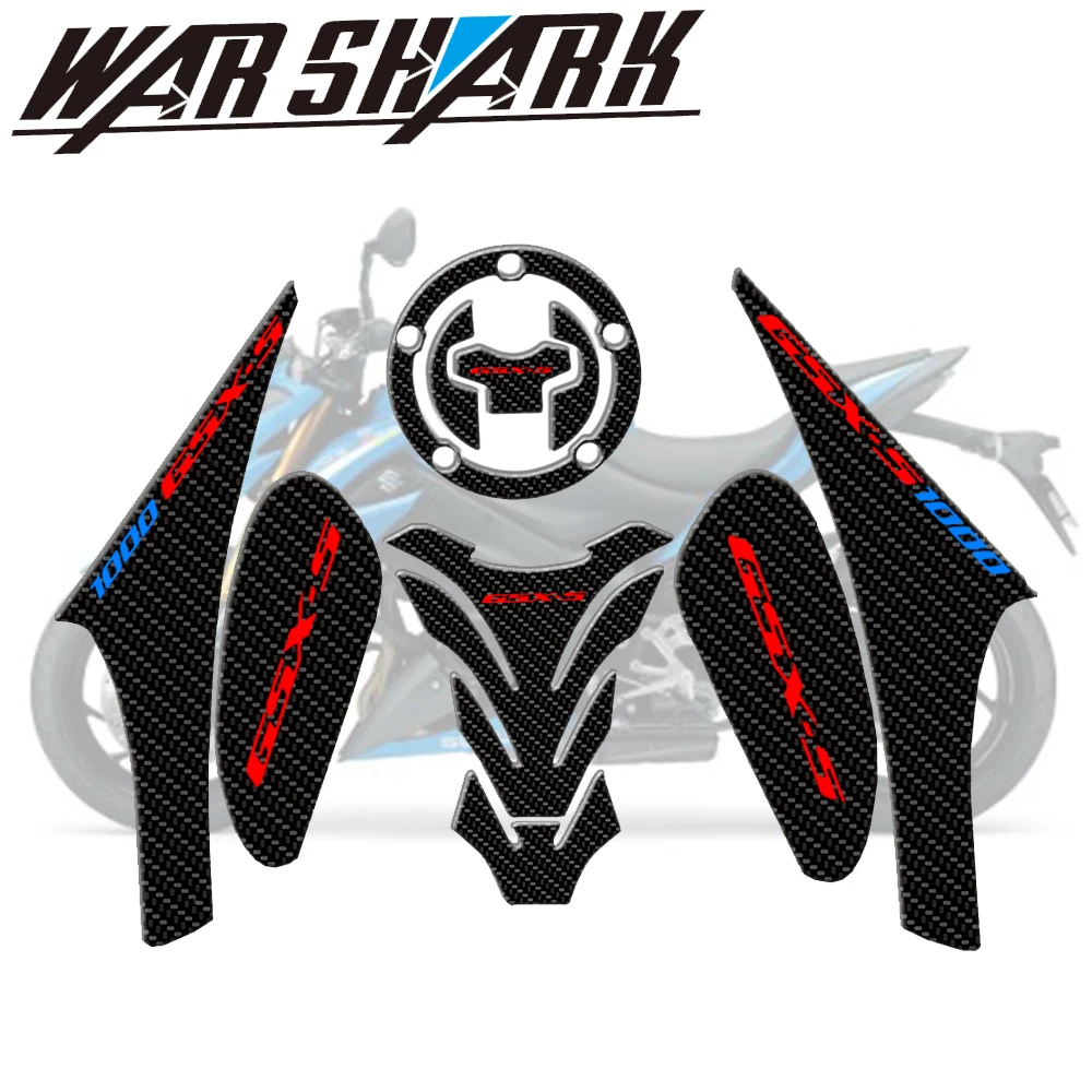 Для SUZUKI GSXS 1000 GSXR1000 GSX R 1000 текстура волокна мотоцикл топливный бак Pad крышка наклейки газовая крышка война наклейка в виде акулы