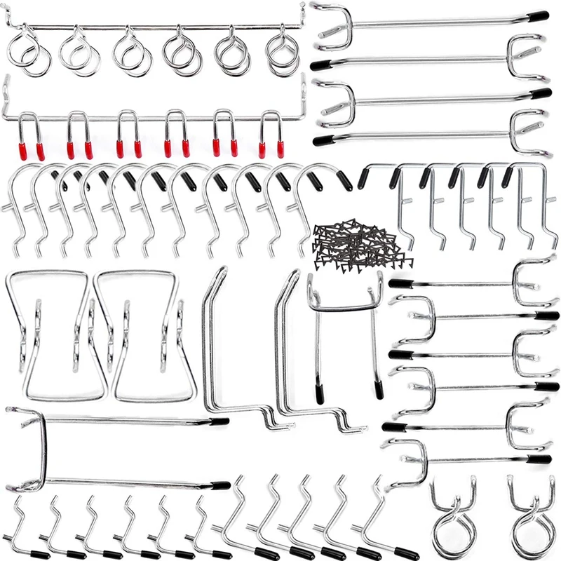 

Pegboard Hooks Assortment Home Storage Hooks System Peg Board Tool Hanger Set Garage Kitchen Workshop Organizer Utility Hooks