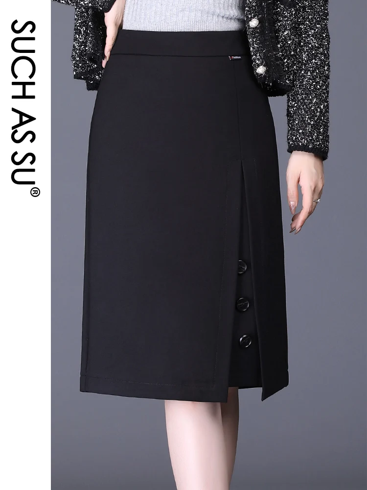 Black skirt Новинка, осенне-зимние корейские нестандартные юбки, женская черная сетчатая вязанная юбка, S-3XL размера плюс, Женская облегающая Асимметричная юбка-карандаш - Цвет: Black skirt