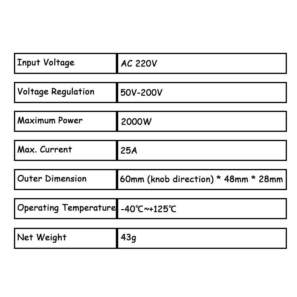 Voltage Regulator 2000 Watt AC 50 - 220 Volt Dimmer SCR Power Regulator Motor Speed Controller Home Improvement Regulators 2000W images - 6