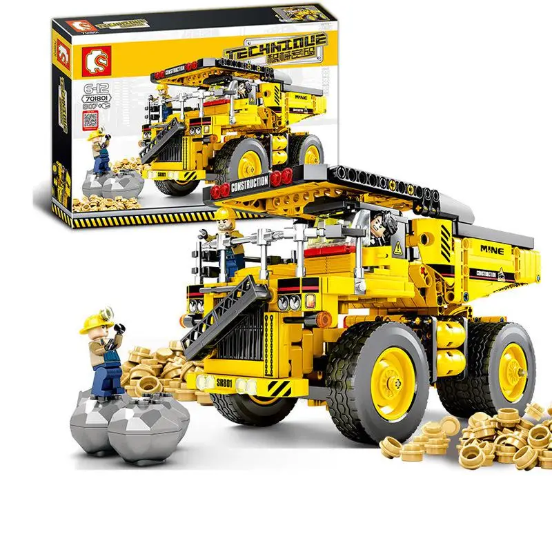 

City Engineering Truck Series Building Blocks Road Roller Excavator Bulldozer Crane Technic Bricks Construction Toys kids Gifts