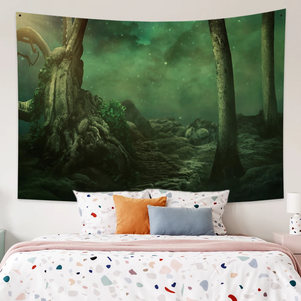 Модный гобелен кассеи сильный Природный дышащий зеленый тематический