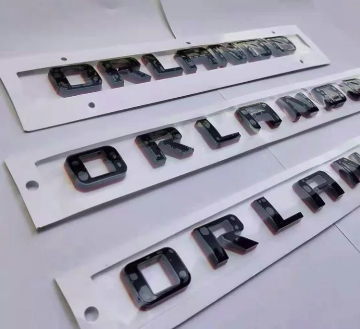 

Set 3 Black Letter Badge Emblem Red Base Side Trunk Redline for ORLANDO