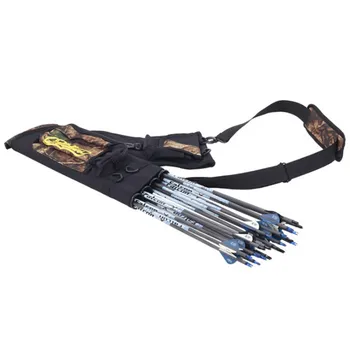 

Hunting Arrow Bag 4 Tubes Archery Support Bag With Adjustable Strap Hunting Accessories Black Camouflage
