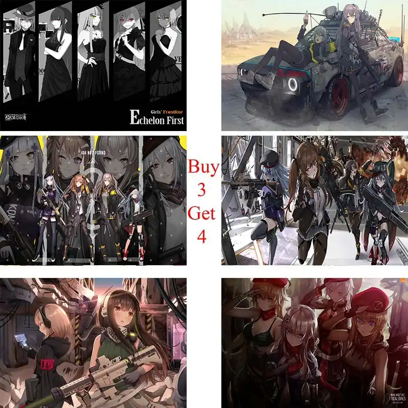 Girls Frontline Posters Anime Japanese Cartoon White Coated Paper Prints Clear Image Livingroom Bedroom Bar Decoration Home Aliexpress
