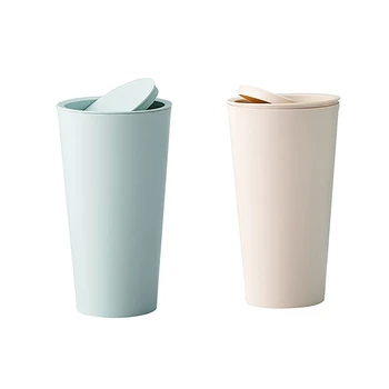 

2Pcs Auto Car Garbage Can Car Trash Can Garbage Dust Case Holder Rubbish Bin Beige & Green