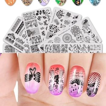 

New 1 Pc Stainless Steel Nail Stamping Plates Vintage Marble Flower Girl Design good for both beginners and pros on nail art DIY