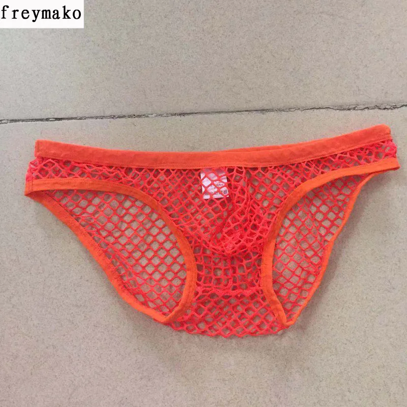 Нижнее белье cueca masculina ультратонкие дышащие сетчатые трусы для геев|men transparent