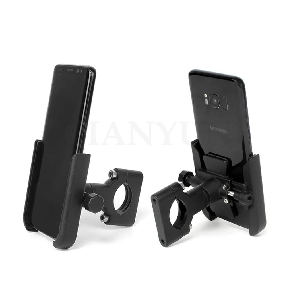 Universal Aluminum Motorcycle Phone Mount Adjustable Anti Shake Metal Bike Phone Holder for BAJAJ Benelli BJ600GS Vespa HYOSUNG