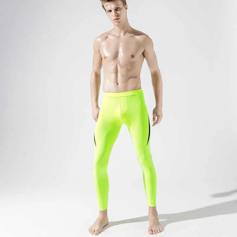 Iridescent green Мужская одежда, длинное нижнее белье, прозрачные колготки, модные мягкие сексуальные мужские тянущиеся Удобные леггинсы для фитнеса, мужские кальсоны - Цвет: Iridescent green