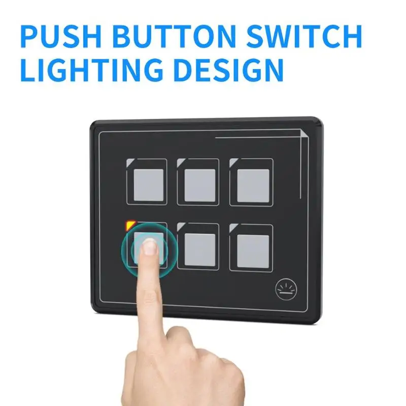 

Hot Sale Waterproof 6 Gang Touch Screen Switch Panel Smooth Surface Easy Installation Touch Control Panel Box Car Marine