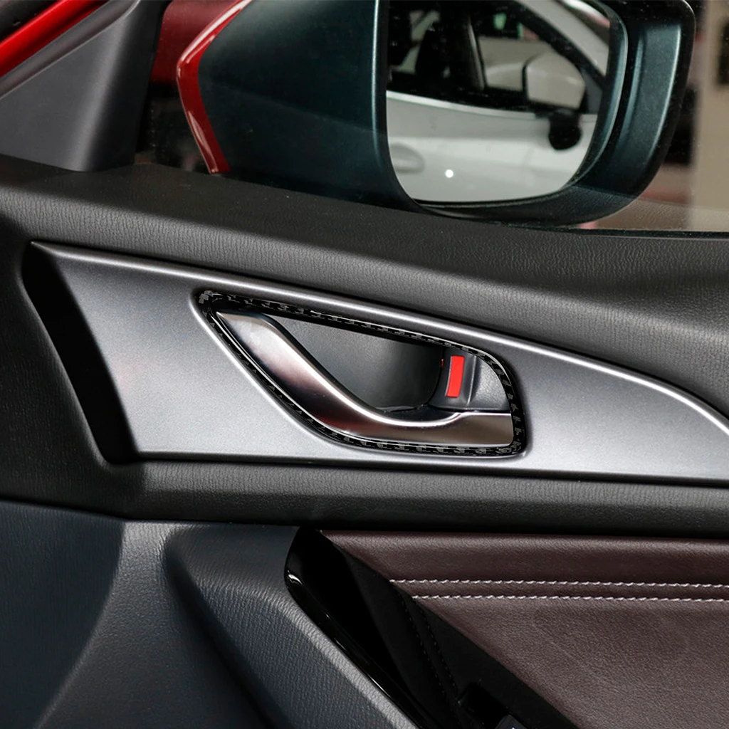 Для MAZDA 3 Axela аксессуары внутренняя ручка двери панель украшения углеродного