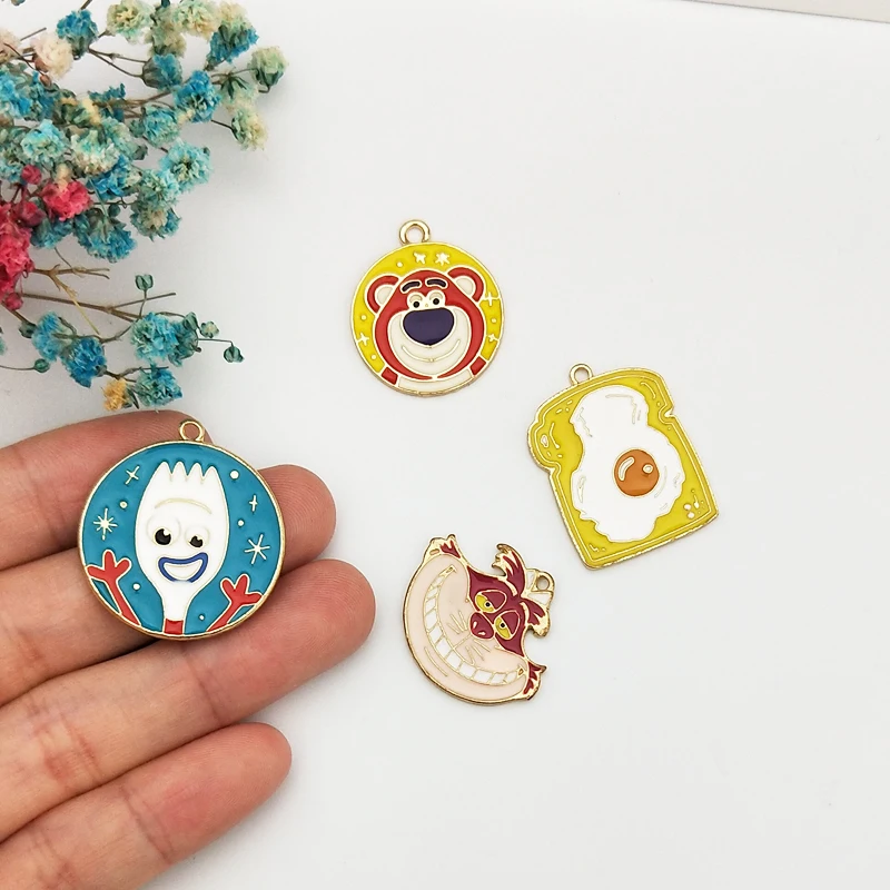 10 шт. мультфильм животных сплав эмаль талисманы капли масла прекрасный