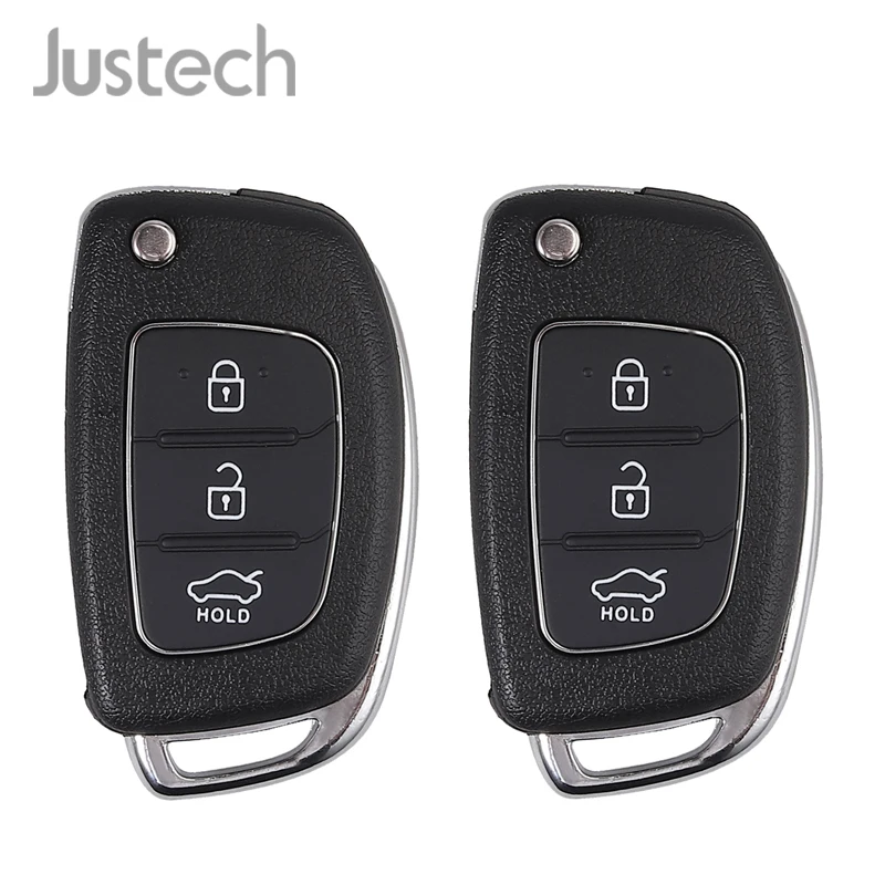 

Justech 2 Pcs 3-key Folding Key Housing For Modern Automobile Santa Fe 2013-2015 Blank Keys Remote Case