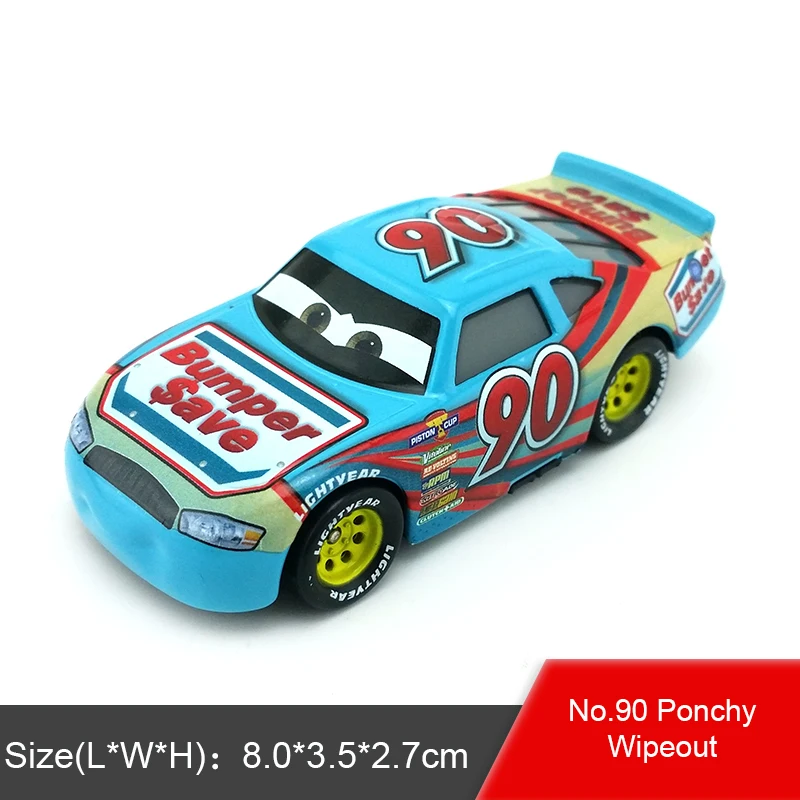 Disney Pixar Cars 2 и 3 Lizzie Lightning McQueen Flo Jackson Storm Mater Hudson Ramirez 1:55 литые металлические игрушки из сплава детский подарок - Цвет: 90H 3.0