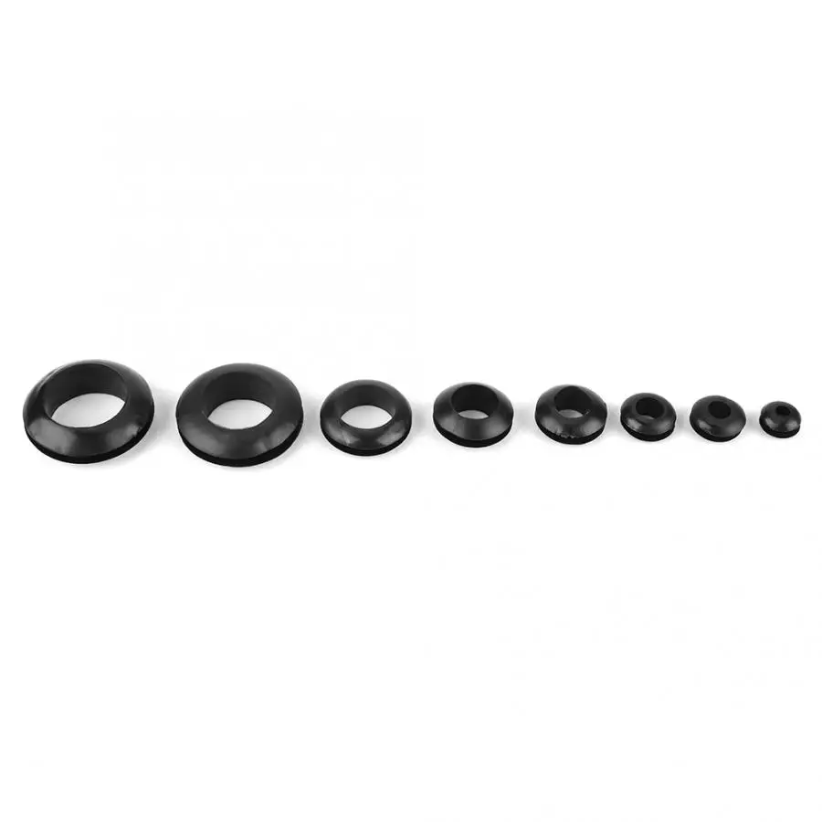 

180pcs/box Rubber Grommet 8 Sizes Assortment Set for Protect Wire Cable Hose Rubber Sheet