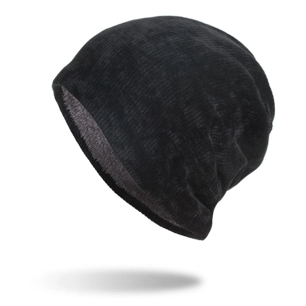 Унисекс Лыжная Шапка сутулятся зимняя уличная Вельветовая шапка теплая однотонная хип-хоп