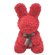 ПЭ Кролик куклы искусственные розы романтические украшения девушка день рождения Прекрасный Свадьба День Святого Валентина подарок Любовь Роза кролик