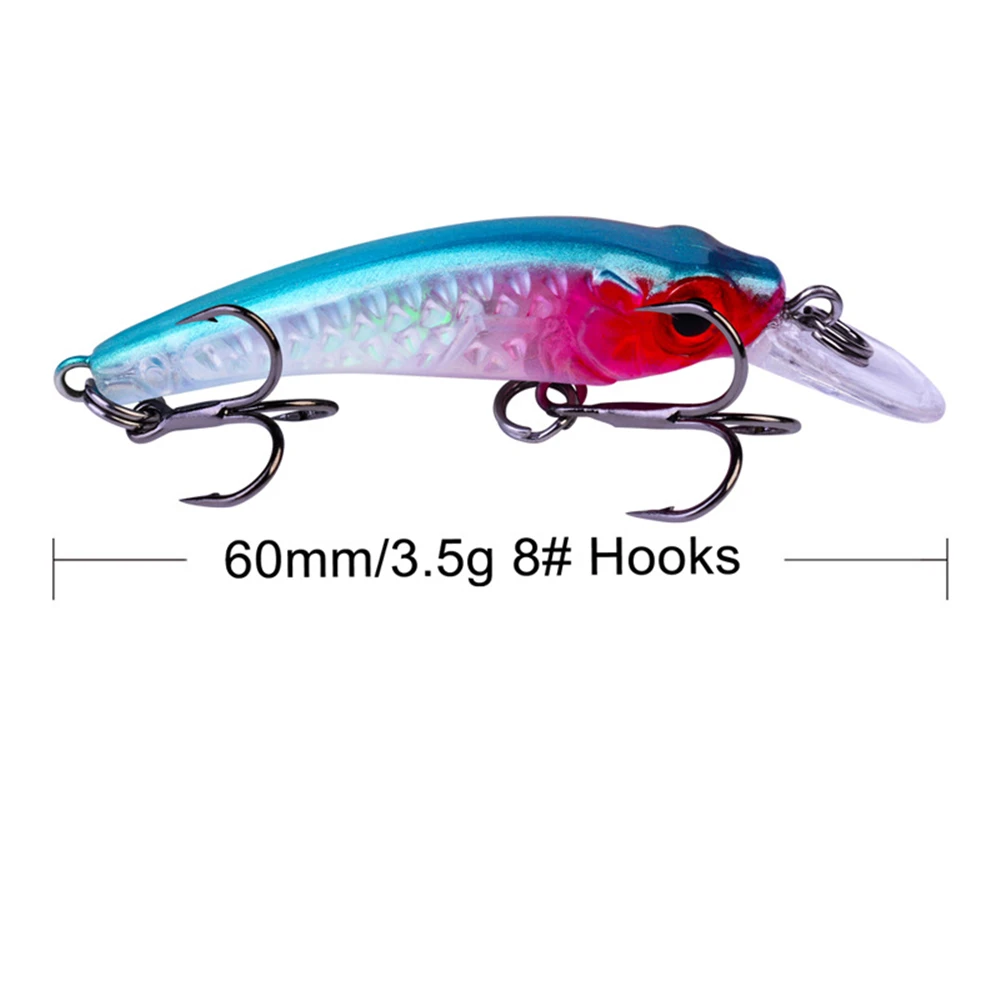  1pcs/Winter Fishing gear Swim Mini hard bait 3.5g/6cm Artificial 3D eye crank rotation Wobbler floa