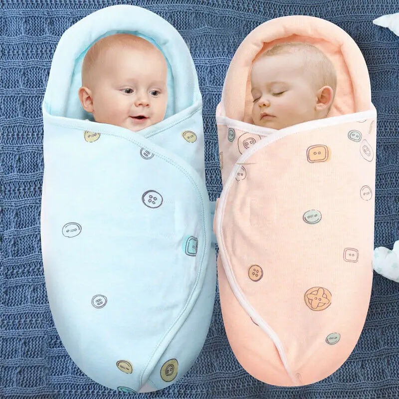 Одеяло из чистого хлопка для новорожденных мальчиков/для пеленания девочек, мягкий защитный спальный мешок для детей от 0 до 6 месяцев