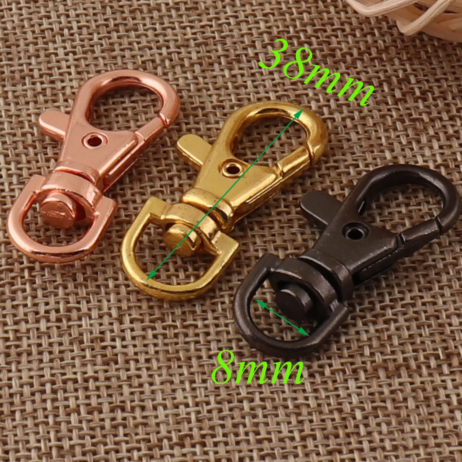 

12 pcs Rose Gold/Gold/Gunmetal Alloy Clasp Lobster Swivel Clasps Hook Clasps Connector Snap Buckle Gate Bag Purse Clasps Handbag