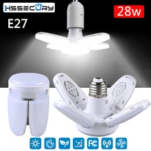 

E27 LED Bulb Fan Blade Timing Lamp 28W Foldable Led Light Bulb For Home Ceiling Light Energy Saving Small Garage Nightlight