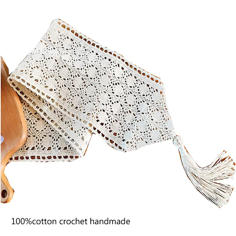 Винтажная хлопковая кружевная скатерть ручной работы кроше для кровати с флагом