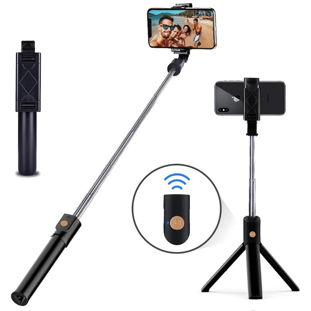 Trípode extensible para palo de Selfi, soporte con Bluetooth, monopié remoto para Xiaomi Mi Redmi Huawei Honor iPhone Samsung