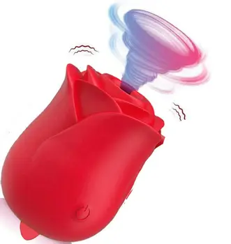 Rose Style Tongue Licking  Vibrator Vagina Nipple Sucking Licking Clitoris Stimulate Masturbate Erotic Adult Sex Toys  For Women 2