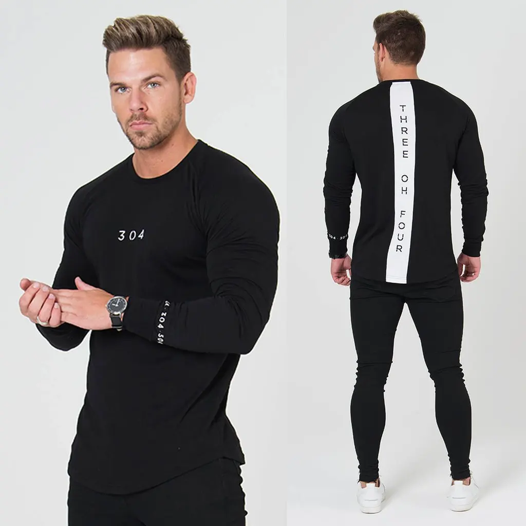 Muscle Kid Brother fitness осенне-зимняя мужская новая стильная модная одежда для фитнеса с длинным рукавом, мужская спортивная одежда для бега и тренировок