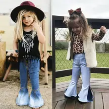 Fashion Newborn Toddler Kids Cute Baby Girls Clothes Bell-Bottoms Pants Denim Wide Leg Jeans Trousers Children Clothing