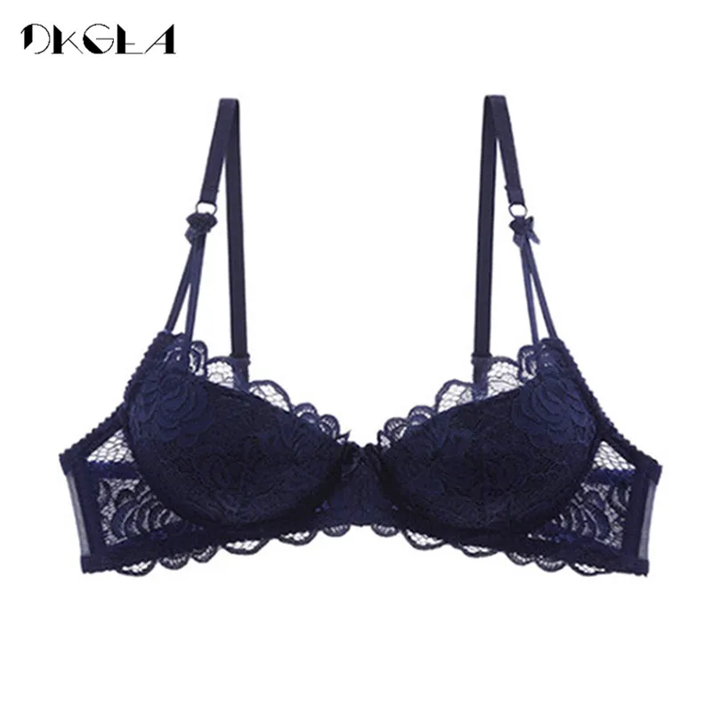 Goedkoop Comfortabele Dunne Katoenen Vrouwen Ondergoed Wit Sexy Bh Plus Size CD Cup Borduren Brasserie Push Up Bh Kant Lingerie zwart