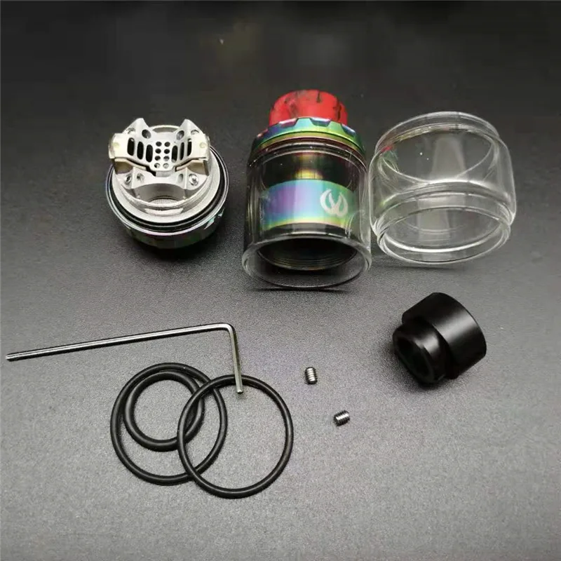 Beste RTA kylin v2 tank verstuiver met luchtstroom intake Dual Coil Opgewaardeerd Voor E Sigaret Doos Mod Vape kleur Nieuwste Kylin rta verstuiver