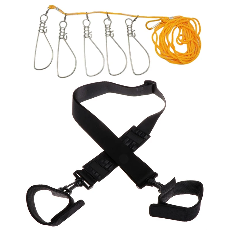 

1 Pcs 5M Fishing Lock Buckle Live Fish Lock Belt Fishing Stringer Fishing Tackle Fish Barriers Belt & 1 Pcs 110cm Fishing Rod Ca