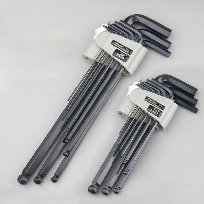 

JERXUN 9pcs/set 1.5-10mm Durable Toughen Ball Head Allen Wrench Set High Quality Multi-function Inner Hexagon Spanner Allen Key