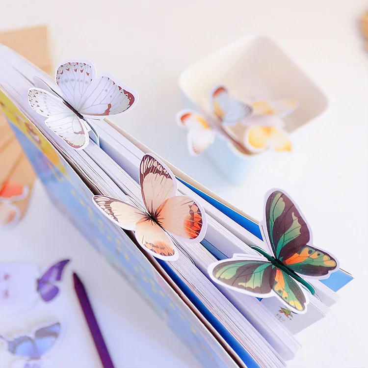 

10PCS/SET Vintage Bookmarks Butterflies Paper Clips kawaii Flowers Marker Message Cards Bookmark School Supplies Children Gifts