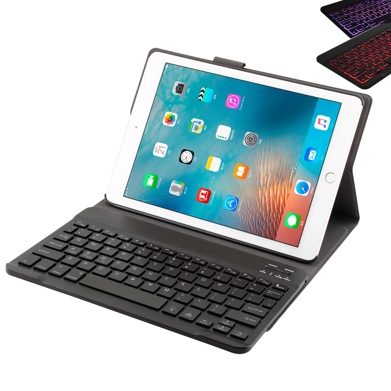 

New Style iPad 9.7 (2018 Version AIR2/Pro Colorful Backlight Smart Dormancy Bluetooth Keyboard Protective Case