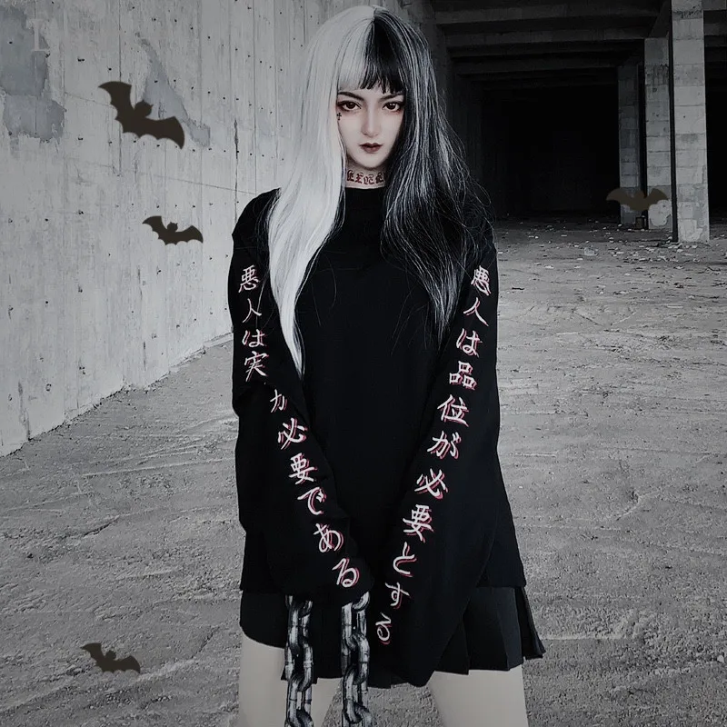 Lychee Harajuku, японский стиль, вышивка буквами, женская футболка, футболка с круглым вырезом, свободные женские пуловеры, топ, Повседневная Осенняя женская футболка, топы