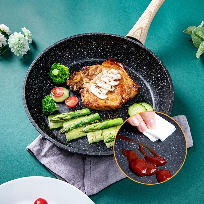 Marble Stone Nonstick Frying Pan with Heat Resistant Bakelite Handle,Granite Induction Egg Skillet