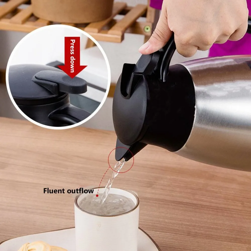304 Stainless Steel Coffee Pot Vacuum Double Insulation Pot European Style Home Hotel Kettle 20-Hour Heat Preservation