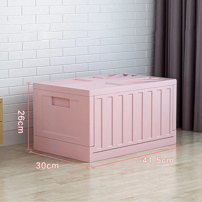 Складная коробка для хранения игрушек, органайзер для одежды, пластиковый контейнер, ящики для хранения БАГАЖНИКА АВТОМОБИЛЯ 41,5x30x26 см W0500 - Цвет: Розовый