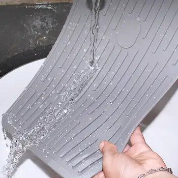 

Foldable Non-slip Silicone Drain Pad Drain Drying Flume Kitchen Trivet Home Mat Draining Accessories Tool Washboard I6J5