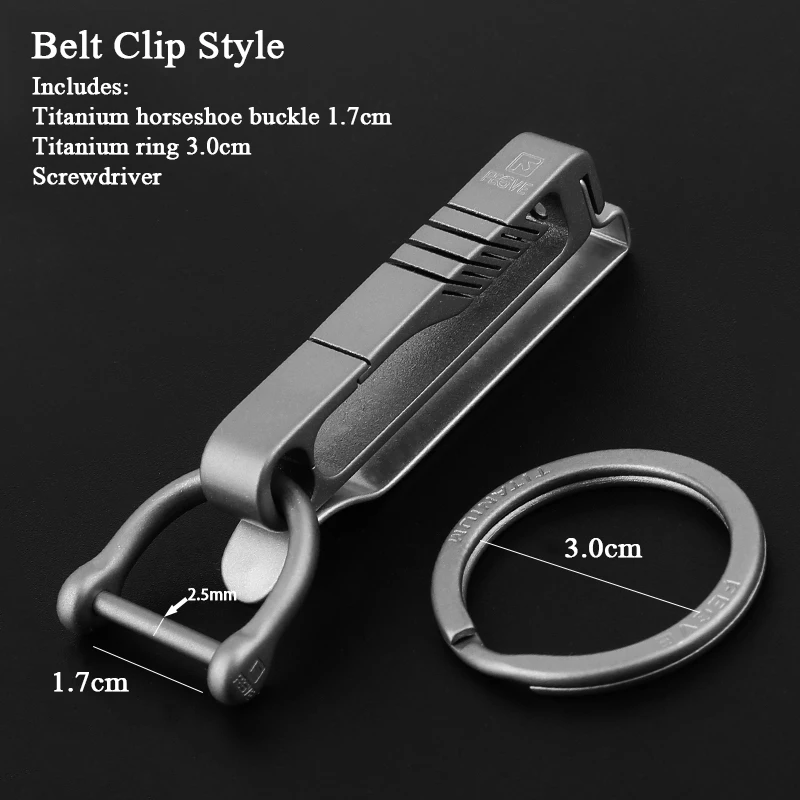 Ti Belt Clip-Ti17 Jobon роскошный титановый ремень автомобильный брелок креативный ультра легкий EDC поясной подвесной брелок с кольцом Держатель Брелок пряжка лучший подарок - Цвет: Ti Belt Clip-Ti17