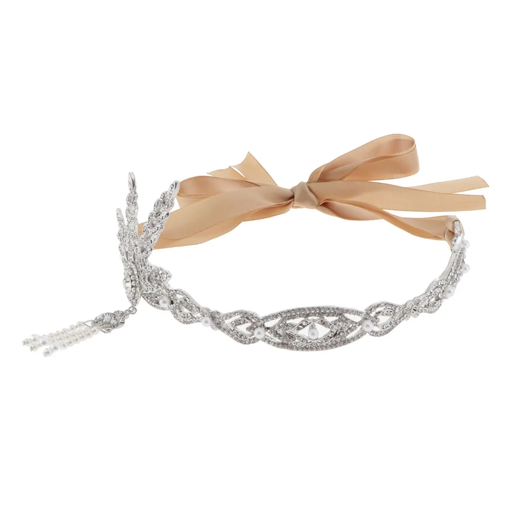 Silver Champagne R 1920s Хлопушка головная повязка головной убор аксессуары для волос - Цвет: Silver Champagne R