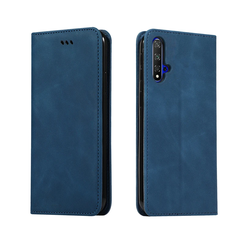 Для huawei Nova 5T чехол держатель для карт бампер Filp кошелек кожаный чехол для телефона чехол для huawei Nova 5T чехол для huawei Nova 5T 6,26" - Цвет: Blue