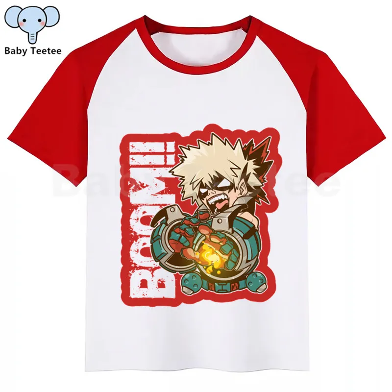 My Hero Academy Boku No Hero Academy/Детская летняя забавная футболка для мальчиков и девочек детская футболка с принтом модная повседневная одежда для малышей