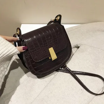 

Stone Pattern PU Leather Crossbody Bags For Women 2020 Small Totes With Metal Buckle Lady Shoulder Messenger Bag Handbags Bolsa
